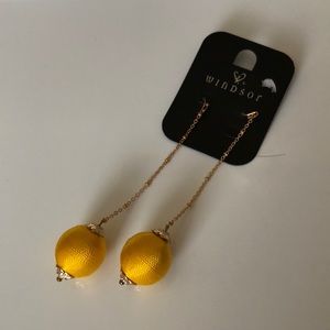 Yellow ball earrings